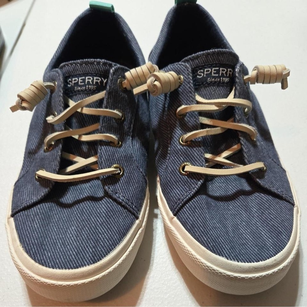 Sperry Women's Casual Sneakers Shoes Blue Denim Memory Foam Size6